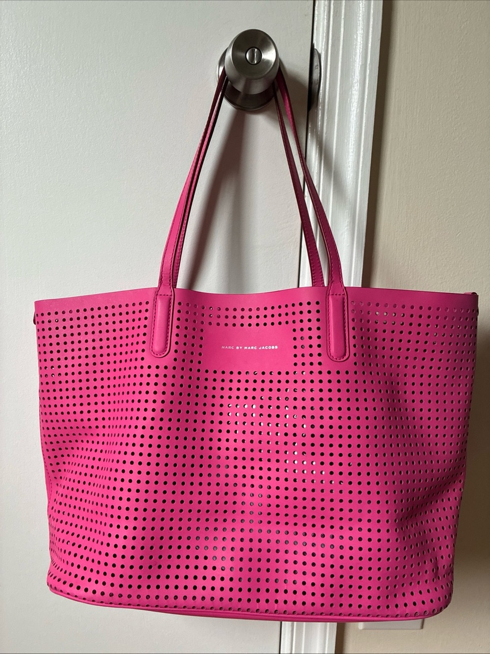 Marc by Marc Jacobs Metropolitote Perforated Leather Tote pink